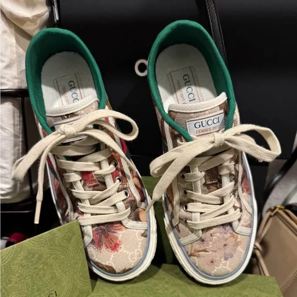 Gucci Floral Canvas Sneakers - Picture 8 of 9